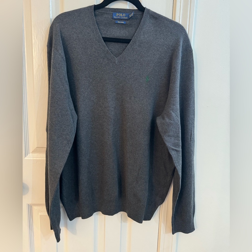 Polo Ralph Lauren Gray V-Neck Sweater XL